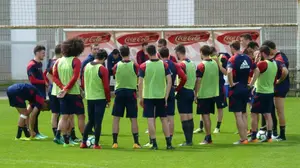 Unai García, Fran Mérida y David Rodríguez aspiran a un puesto en el once titular ante el Numancia