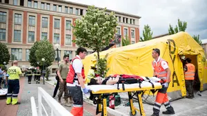 Así se han coordinado las emergencias de Pamplona en un 'incendio' en una residencia de ancianos