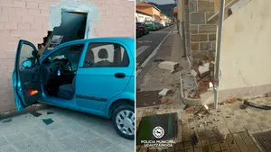 'Rompemuros' en Pamplona: un conductor borracho y un coche a toda velocidad destrozan dos viviendas