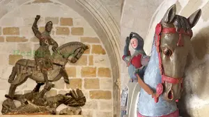 El 'Ecce Homo' navarro: critican la restauración de una escultura de San Jorge en Estella 