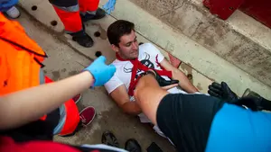 El alem&aacute;n herido en el encierro agradece su acogida a Pamplona: "Los accidentes pasan"