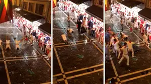 Como espartanos: convierten Estafeta en un espectáculo de gimnasia durante el chaparrón del día 13