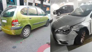 Un conductor choca contra tres coches en Pamplona y se esconde en un parking del centro de la ciudad