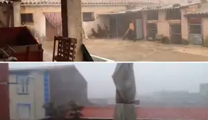 Lluvias torrenciales en Navarra: una gran tromba de agua y granizo 'ahoga' a Carcastillo en una hora