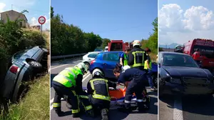 Tarde nefasta en las carreteras navarras: ocho trasladados al hospital en cuatro aparatosos accidentes