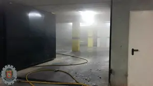 Dos niñas de corta edad trasladas al hospital de Tudela después de un incendio de madrugada en su edifico 