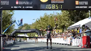 La navarra Maite Ancín y el francés Nolan Beddiaf se coronan en la décima edición de la maratón Pamplona-Puente