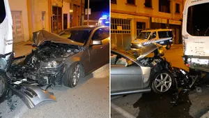 Un conductor borracho choca y destroza tres coches que estaban aparcados en la Milagrosa