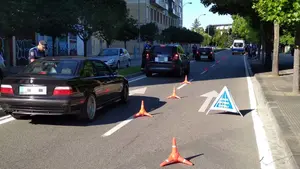 Una persecución en Pamplona termina en accidente y con dos hombres detenidos por conducir drogados