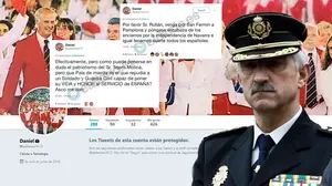 Descubren al jefe de la Policía Nacional en Navarra con una cuenta oculta desde la que insulta a políticos