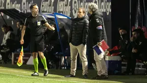 Arrasate, feliz tras el partido: "Con el gol y la expulsión hemos puesto el partido de nuestro lado"