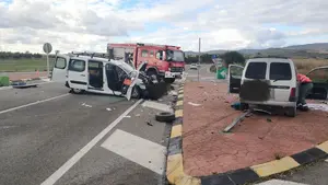 Cuatro personas resultan heridas tras colisionar dos veh&iacute;culos en la NA-122, en Allo