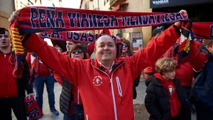 Más de 100 socios de una peña de Osasuna viajan a Valladolid para el partido de Liga