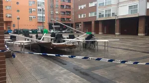  Piden precaución ante la alerta: las fuertes rachas de viento en Pamplona derriban varias ramas y vallas