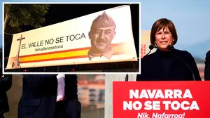 Barkos copia su lema de campaña a un grupo falangista que pedía no sacar a Franco del Valle de los Caídos
