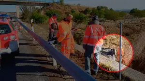 Un vecino de Cortes drogado cae por un barranco y termina volcando su coche en un riachuelo de Ribaforada