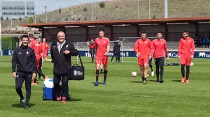 Oier Sanjurjo y Roberto Torres se recuperan en Tajonar, a solo 48 horas del partido ante el Alcorcón