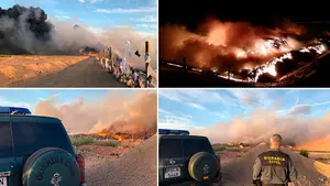 Un incendio en el vertedero de Mendavia desplaza una gran nube con olor a plástico hasta el municipio navarro