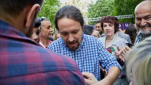 Pablo Iglesias repite en Pamplona y llena El Bosquecillo para apoyar a los candidatos de Podemos en Navarra