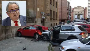 El presidente de Osasuna, Luis Sabalza, herido tras accidentarse con su coche en Pamplona