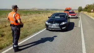 Un conductor se accidenta en Murillo del Cuende tras darse a la fuga de un control policial en Caparroso