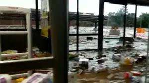 Inundaciones en un supermercado de la zona de Tafalla