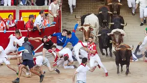 Así ha recibido la plaza de toros a Los astados de La Palmosilla en el séptimo encierro