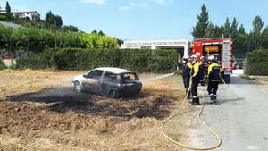 La ola de calor se va con dos sustos: dos coches arden en Obanos y en la fabrica de Viscofan en Cáseda