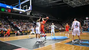España se entrena con victoria en Pamplona en un partido liderado por Ricky y Willy Hernangómez