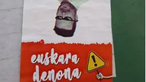 Aparecen pegatinas en Tudela con críticas al alcalde, Alejandro Toquero, por no favorecer el euskera