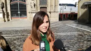 Belarra reitera en Pamplona el mensaje de que el PP es el que ha impedido que Unidas Podemos entrara en un Gobierno