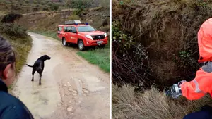 Rescate en Arróniz: una persona y su perra caen a una profunda acequia a las afueras del municipio navarro