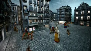 El belén del Ayuntamiento de Pamplona causa 'furor': los reyes Magos y la comparsa de gigantes, unidos