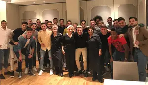 La plantilla de jugadores de Osasuna celebró la goleada al Español en un restaurante de Pamplona