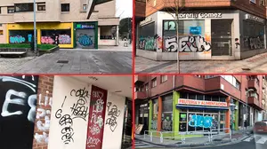 Una ola de grafitis inunda Pamplona y provoca en la ciudad una imagen de dejadez y suciedad