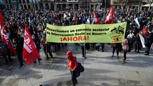 Los convocantes destacan que la huelga ha sido "prácticamente total" en el norte de Navarra