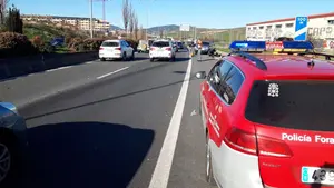Colisión múltiple en la variante de Pamplona: cuatro vehículos implicados en un choque entre Noáin y Mutilva