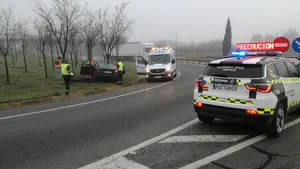 Accidente en Tudela: una persona que iba a trabajar con su coche resulta herida en la autovía del Ebro