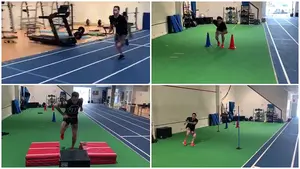 Chimy Ávila "acelera" su recuperación en un gimnasio de Barañáin que incluye una pista de atletismo