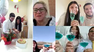 ¡Boda por sorpresa en Pamplona! Una pareja se da el 'sí quiero' por videoconferencia junto a sus familiares