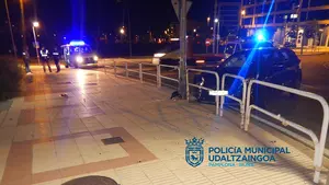 Se choca contra unas vallas y una farola por ir como una 'cuba': denunciado un conductor en Pamplona