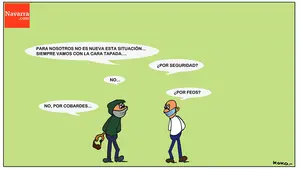 Viñeta: "Los abertzales retoman la violencia en las calles de Pamplona"