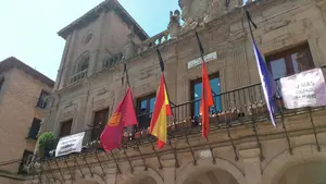 El TAN expedienta a Bildu en Viana y le reclama los gastos por colocar la ikurriña