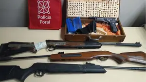 Su disparo impactó en una finca cercana: detenido en Tafalla por tenencia ilícita de 3 carabinas y 1 pistola