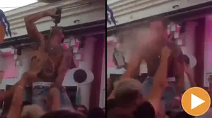 El 'show' más indignante de la época del Covid-19: un DJ bebe alcohol y lo escupe a la cara del público