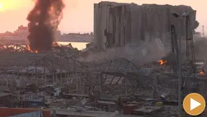 Espeluznantes imágenes de la explosión de un almacén ubicado en la zona del puerto de Beirut