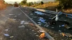 Accidente múltiple en la autovía de la Barranca: una persona herida tras la colisión de siete vehículos