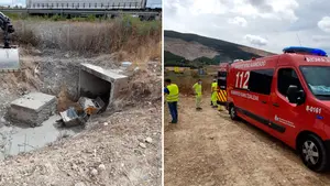 Un trabajador de Audenasa de 62 a&ntilde;os, herido en Campanas: tuvo que ser rescatado tras volcar la maquinaria