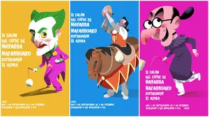 Los héroes del cómic se meten en la piel de la comparsa de gigantes para ilustrar el salón navarro 