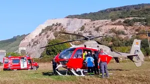 Rescatado en helicóptero un escalador tras una caída de seis metros en Huarte-Araquil